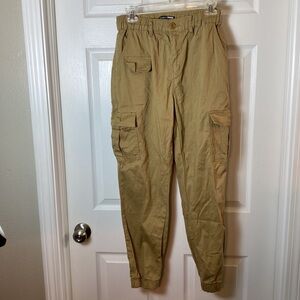 Women's High Waist Cargo Jogger Pants Casual Elastic Waistband Tapered Large